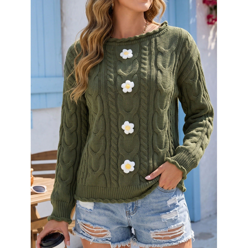 Pull patchwork crocheté à la main pour femme – Coupe ample et confortable, style bohème