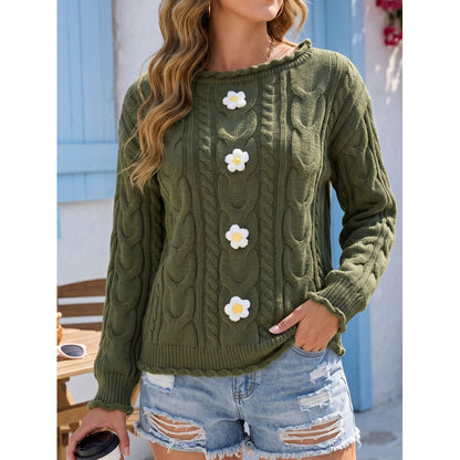Pull patchwork crocheté à la main pour femme – Coupe ample et confortable, style bohème