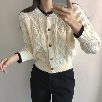 Cardigan femme colorblock boutonne - Doux et tendance