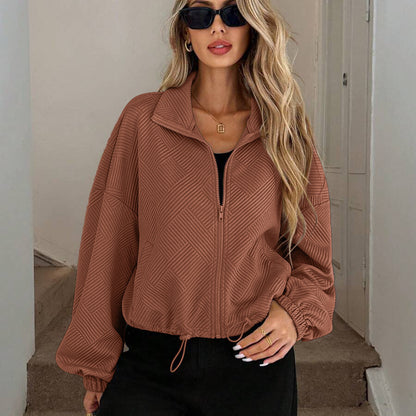Women's stand-collar baseball jacket - Sporty and practical