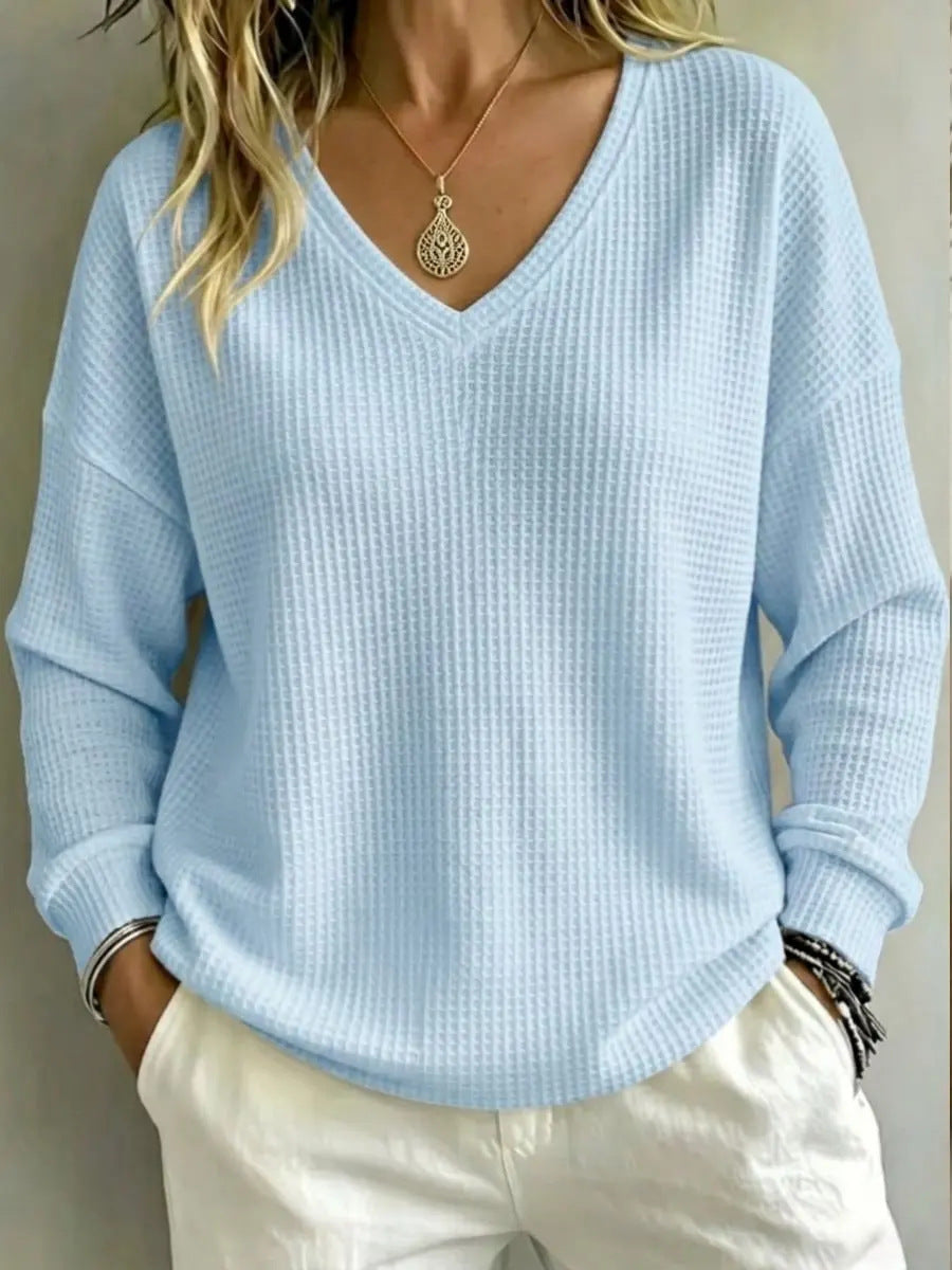 Pullover casual con scollo a V da donna – Uno stile casual e confortevole per tutti i giorni