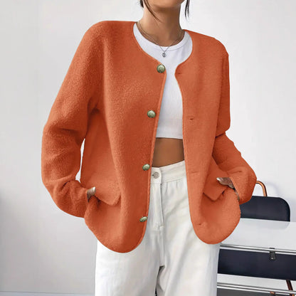 Cappotto in lana testurizzata da donna per taglie forti, ispirato a Chanel – Stile classico ed elegante