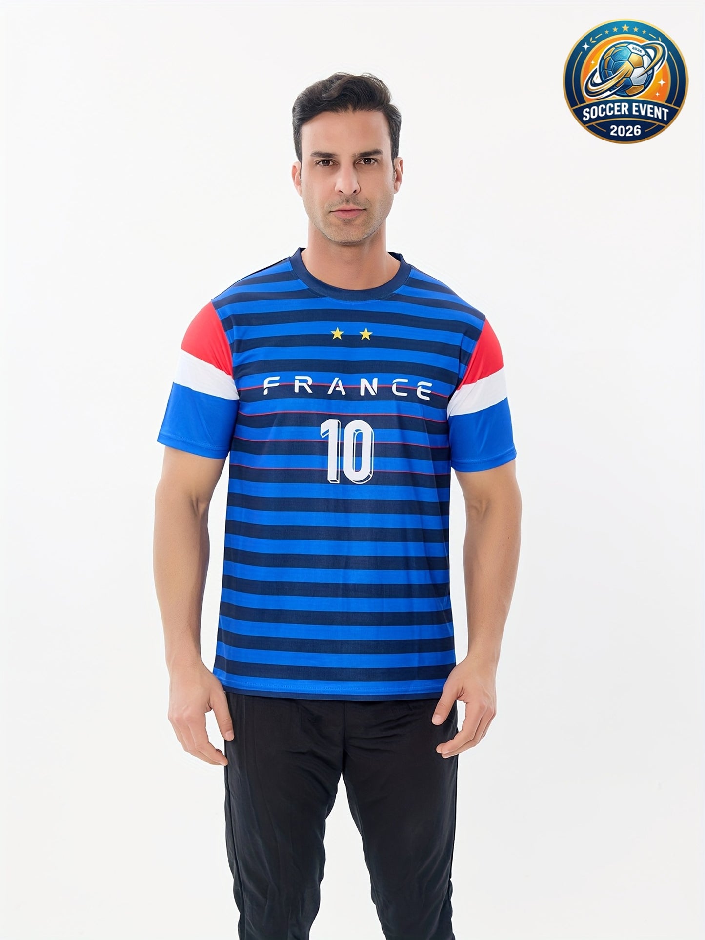 Men's France Football T-Shirt Short Sleeves - Supporter and Training