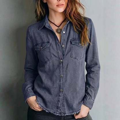 Chemise western femme a franges - Retro et originale