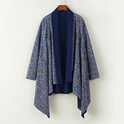 Veste femme en coton et lin style vintage decontracte