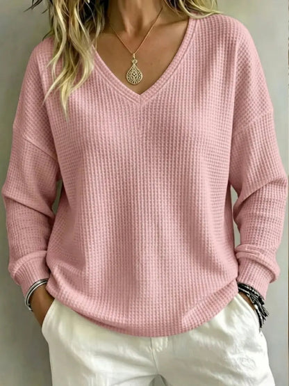 Pullover casual con scollo a V da donna – Uno stile casual e confortevole per tutti i giorni