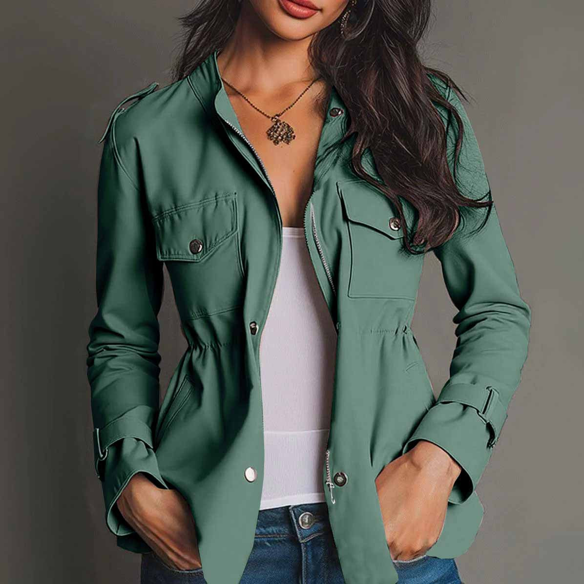 Fitted women’s windbreaker with pockets – Lightweight urban style