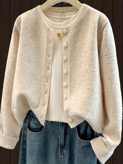 Cardigan court femme col rond - Doux et facile