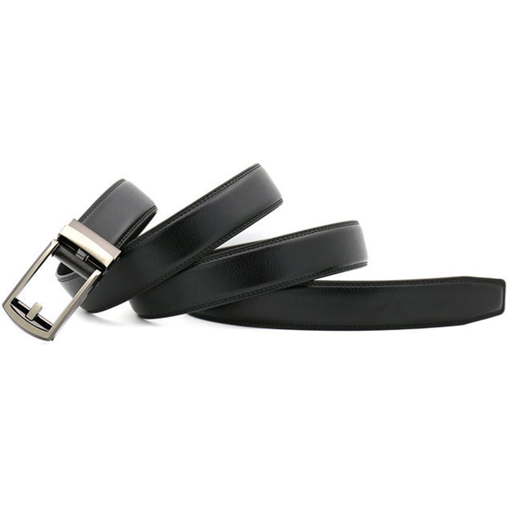Leather ratchet belt for men with snap fastener – Casual and formal adjustable style