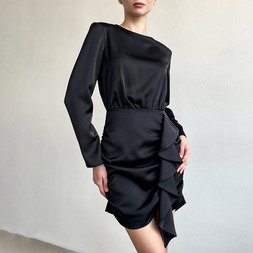 Robe Élégante Femme à Manches Longues – Design Inspiré du Style Français