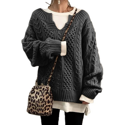 Pull epais femme torsade - Chaud et decontracte
