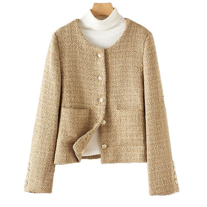 Chaqueta corta de mujer con botones dorados - Elegante y estructurada
