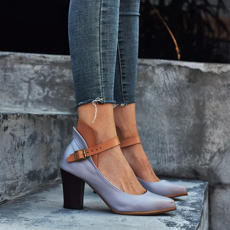 Chaussure Talon Bloc Boucle Confortable Élégante Femmes – Confiance, Stabilité
