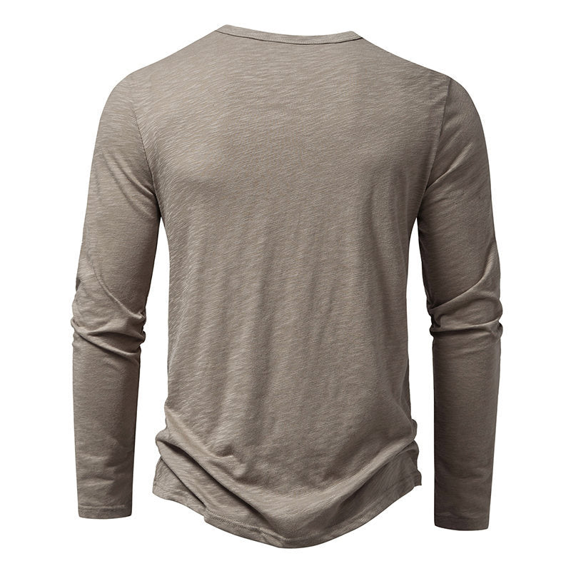T-shirt Henley Décontracté à Manches Longues Homme – Style Boutonné Moderne