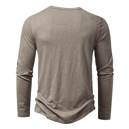T-shirt Henley Décontracté à Manches Longues Homme – Style Boutonné Moderne