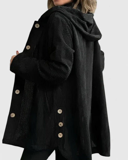 Veste à Capuche en Côtelé pour Femme – Manteau Décontracté Premium à Coupe Relax