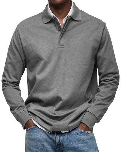 Chemise Polo à Manches Longues Décontractée pour Homme