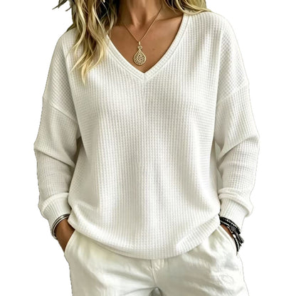 Pullover casual con scollo a V da donna – Uno stile casual e confortevole per tutti i giorni