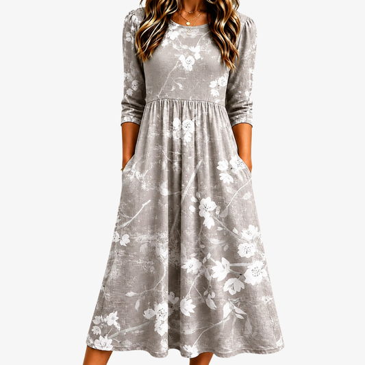 Robe midi femme a poches - Fluide et elegante