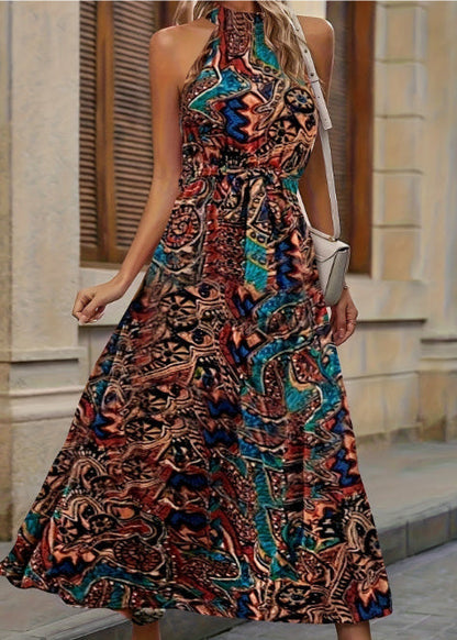 Femme Élégante Bohème à Décolleté Halter Été Robe Maxi – Légère, Flatteuse