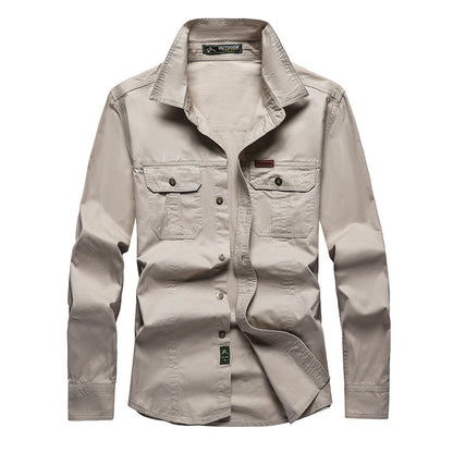 Chemise Cargo à Manches Longues Premium pour Homme – Vêtement de Travail Décontracté à Coupe Ample