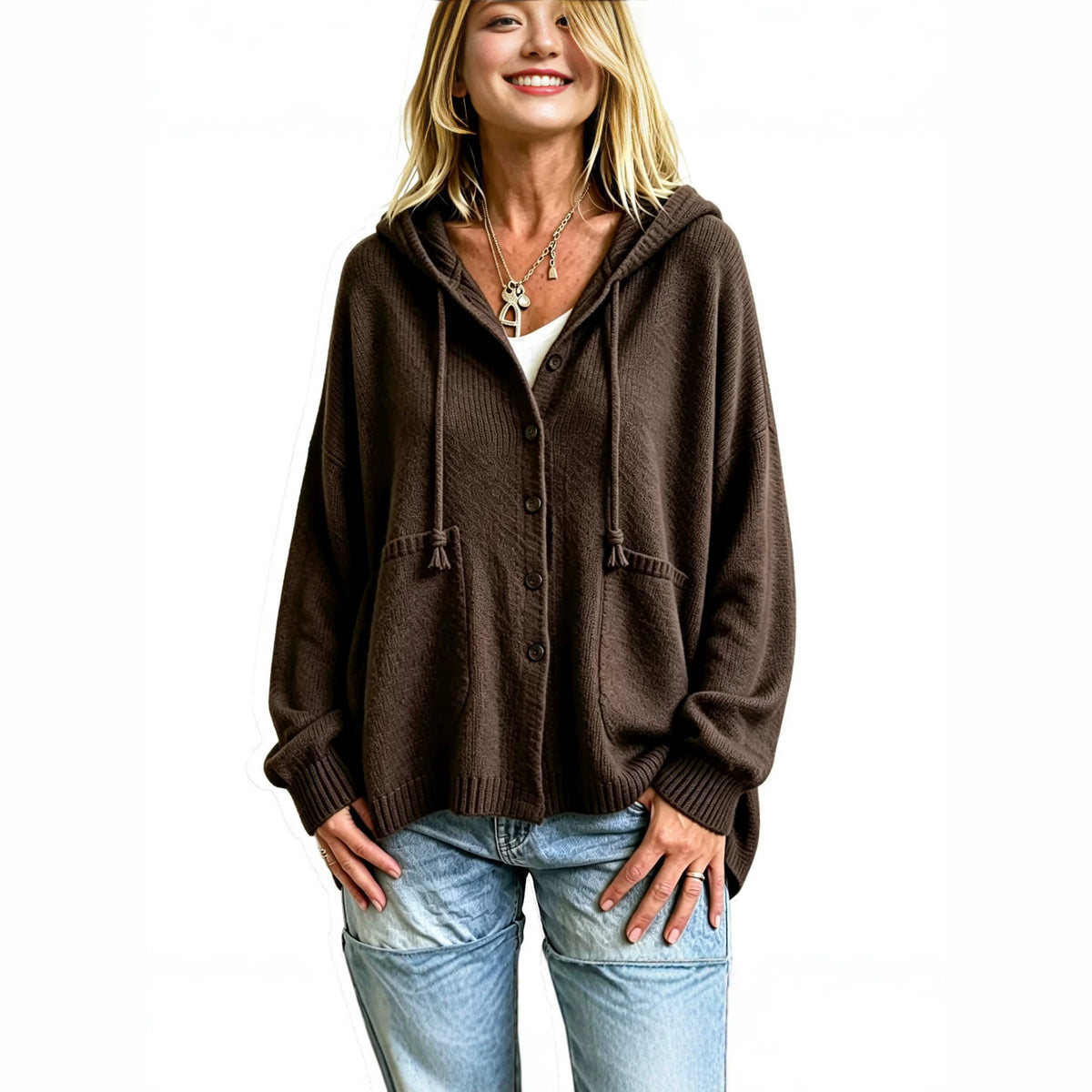 Top corto da donna con cappuccio e coulisse - Sportivo e casual