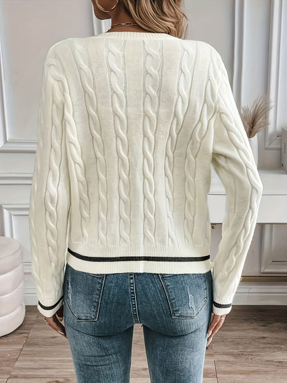 Women's cable-knit cardigan - Refined and soft