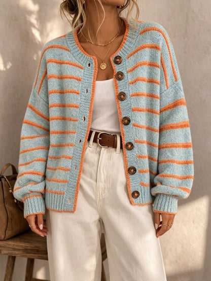 Cardigan à col rond pour femme – Style chic et décontracté euro-américain