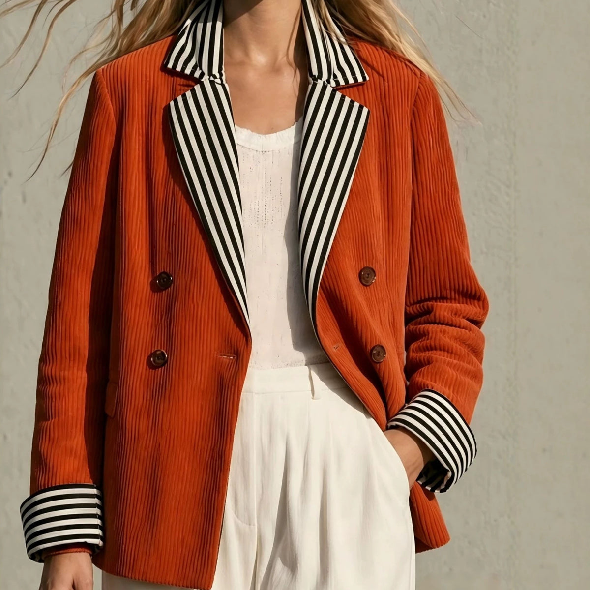 Women’s orange color-block jacket - Retro and original