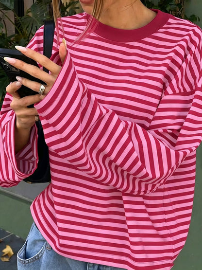 T-shirt da donna girocollo color block - Morbido e versatile