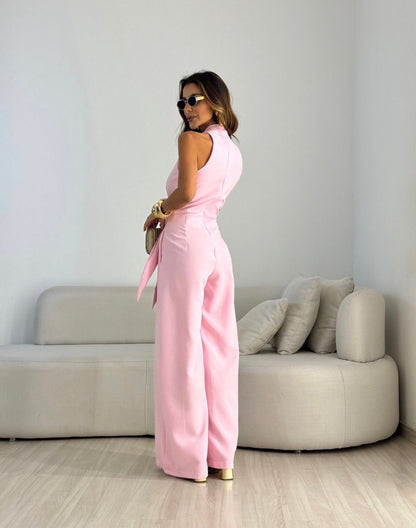Sleeveless backless women's jumpsuit - Flowing and elegant