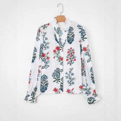 Women's printed chiffon blouse - Lightweight and elegant