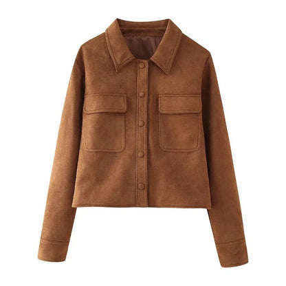 Veste élégante en daim pour femme - Vêtements d'extérieur stylés