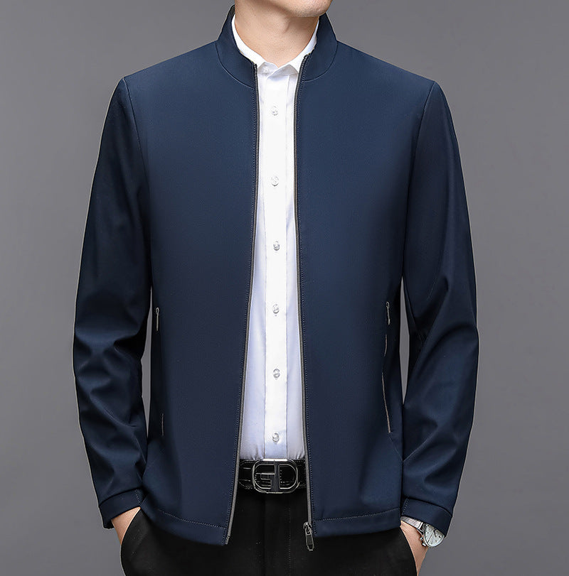 Veste légère homme à col montant et poches latérales – Bomber décontracté idéal pour le printemps et l'automne