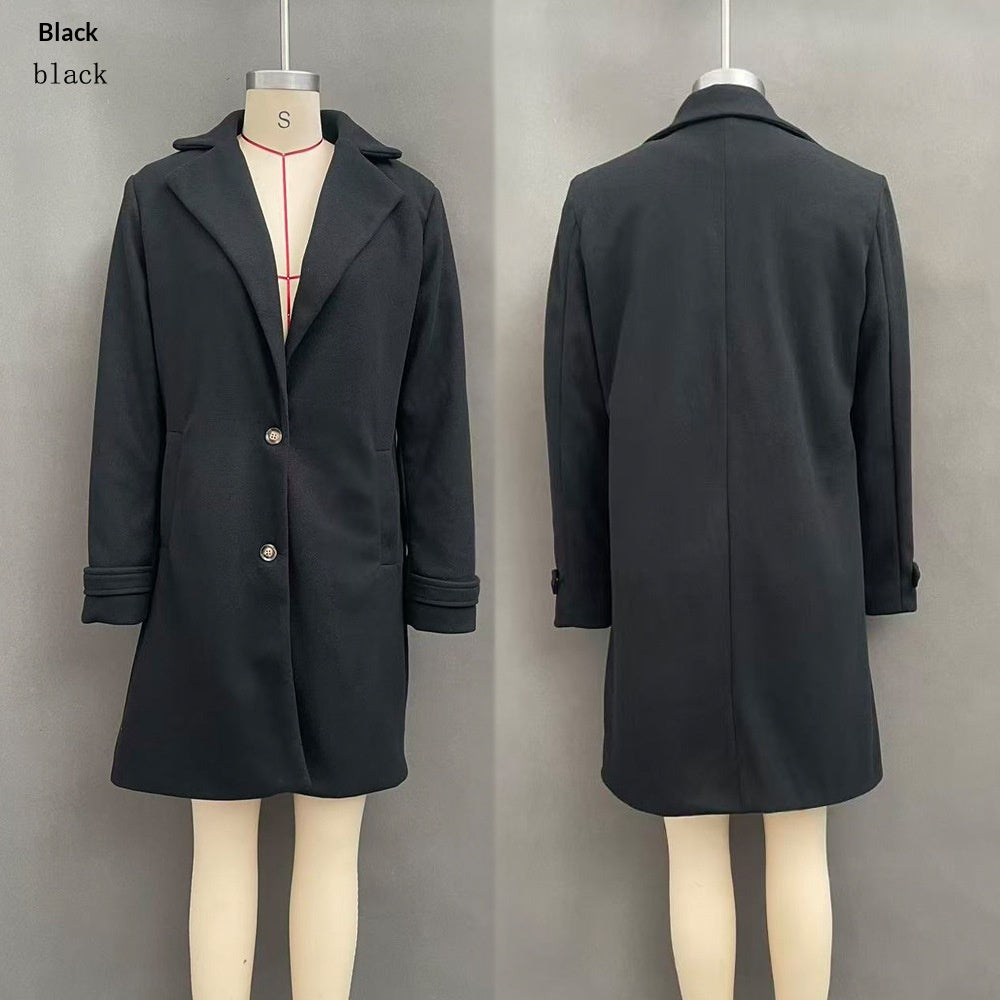 Manteau mi-long femme a revers - Retro et chic