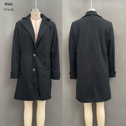 Manteau mi-long femme a revers - Retro et chic