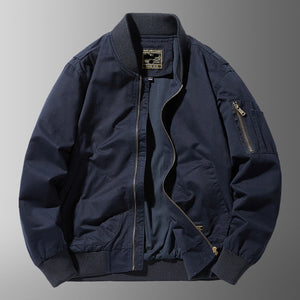 Premium Casual Bomber Jacket for Men – Loose Fit with Stand-Up Collar