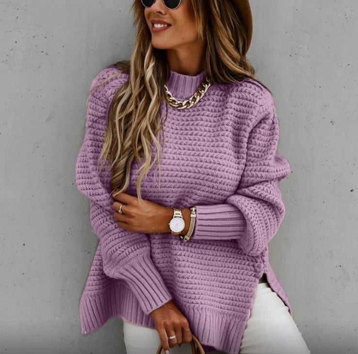 Women's knit sweater - Relaxed and comfortable long sleeves