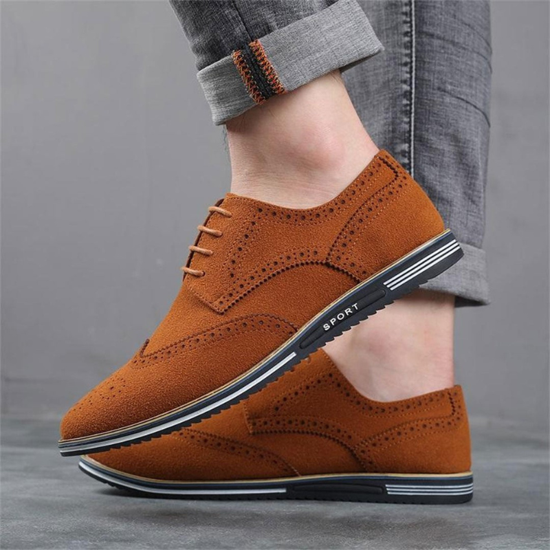 Chaussures Homme Noires En Daim À Lacets Plates