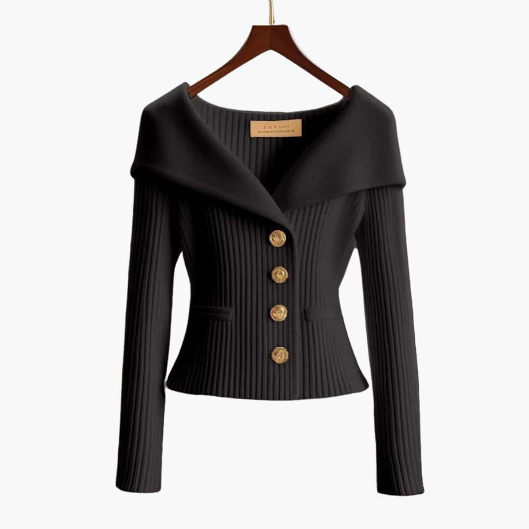 Gilet Côtelé Court Élégant pour Femme – Tricot Boutonné Confortable