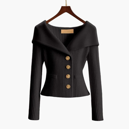 Gilet Côtelé Court Élégant pour Femme – Tricot Boutonné Confortable