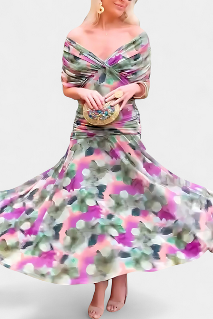 Long V-neck floral dress for women – An elegant and flowing outfit
