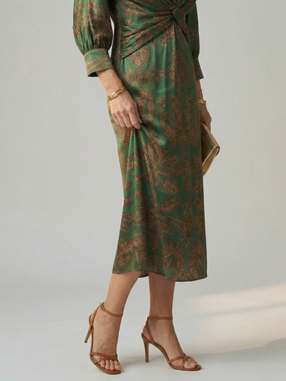 Natural Wrap Midi Dress for Women - Soft and Flattering