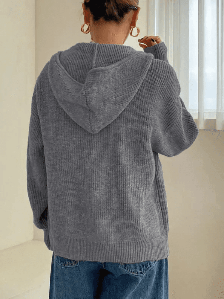 Hoodie zippé en tricot pour femme
