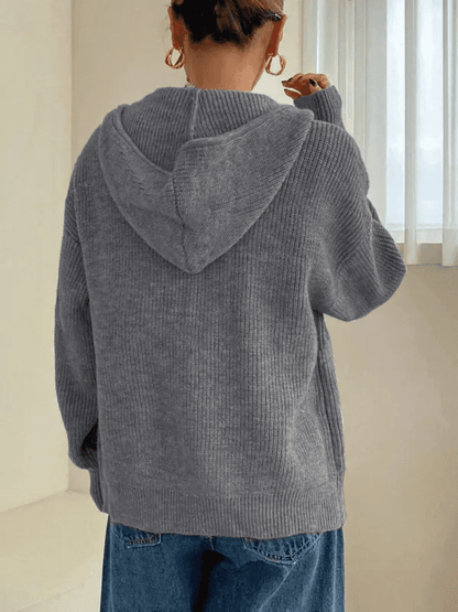 Hoodie zippé en tricot pour femme