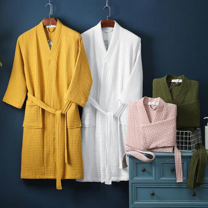 Robe de chambre coton respirant – Peignoir confortable pour spa ou maison