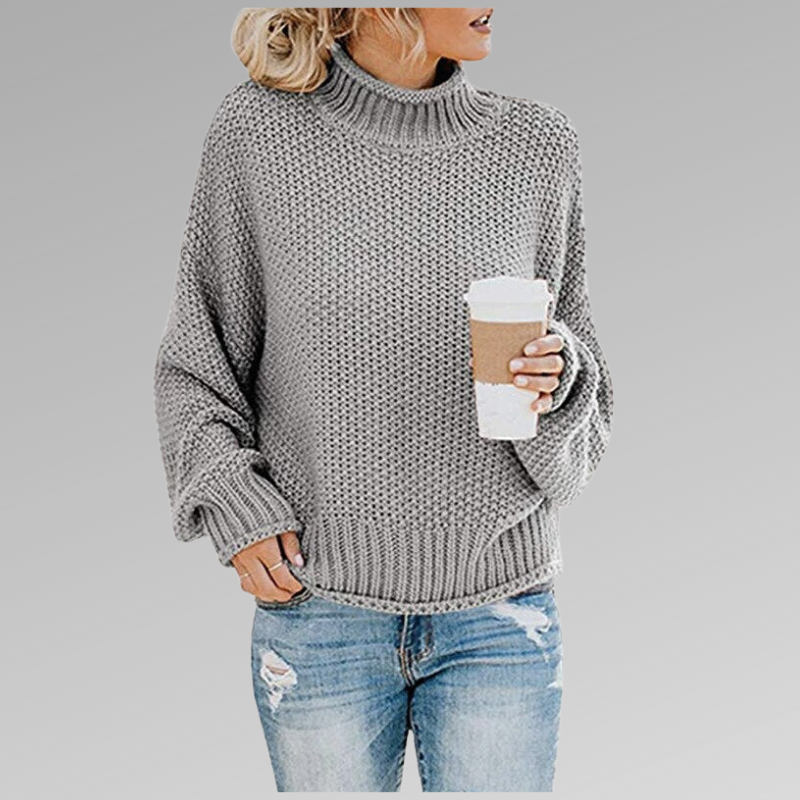 Pull Col Roulé Oversize En Maille Pour Femme – Pull Ample Confortable