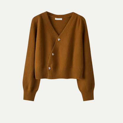 Cardigan Femme Haut de Gamme en Laine à Col V – Courte Maille Douillette