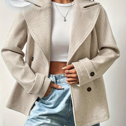 Caban beige oversize da donna - Elegante e strutturato
