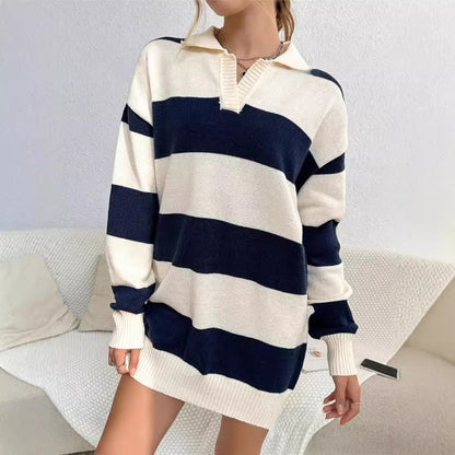 Vestido jersey de mujer a rayas - Suave e informal